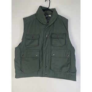 Pine Grove Mens Utility Vest Vintage 80s Flannel Plaid Lined Sz Xl Exc Cond